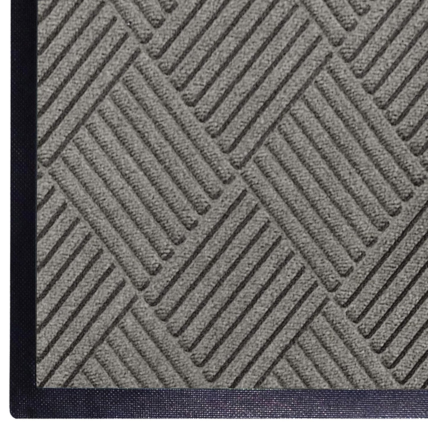 WaterHog Diamond | Commercial-Grade Entrance Mat with Rubber Border – Indoor/Outdoor, Quick Drying, Stain Resistant Door Mat (Medium Grey, 3' x 12')
