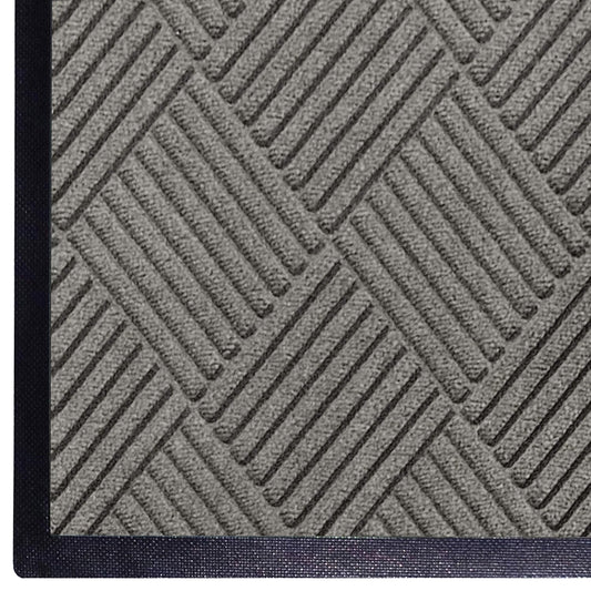 WaterHog Diamond | Commercial-Grade Entrance Mat with Rubber Border – Indoor/Outdoor, Quick Drying, Stain Resistant Door Mat (Medium Grey, 3' x 12')