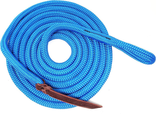 Double Braid Lead Rope with Eye Splice Loop, 12-14FT Lengths (Blue, 12 ft.)