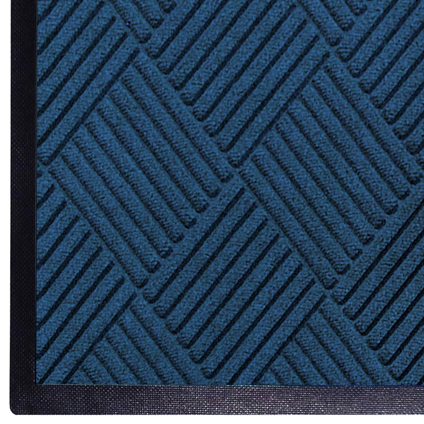 M+A Matting WaterHog Diamond | Commercial-Grade Entrance Mat with Rubber Border – Indoor/Outdoor, Quick Drying, Stain Resistant Door Mat (Navy, 3' x 8')