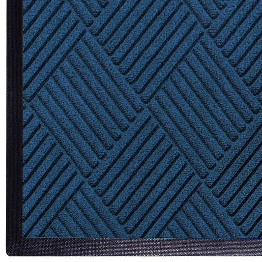 M+A Matting WaterHog Diamond | Commercial-Grade Entrance Mat with Rubber Border – Indoor/Outdoor, Quick Drying, Stain Resistant Door Mat (Navy, 3' x 4')