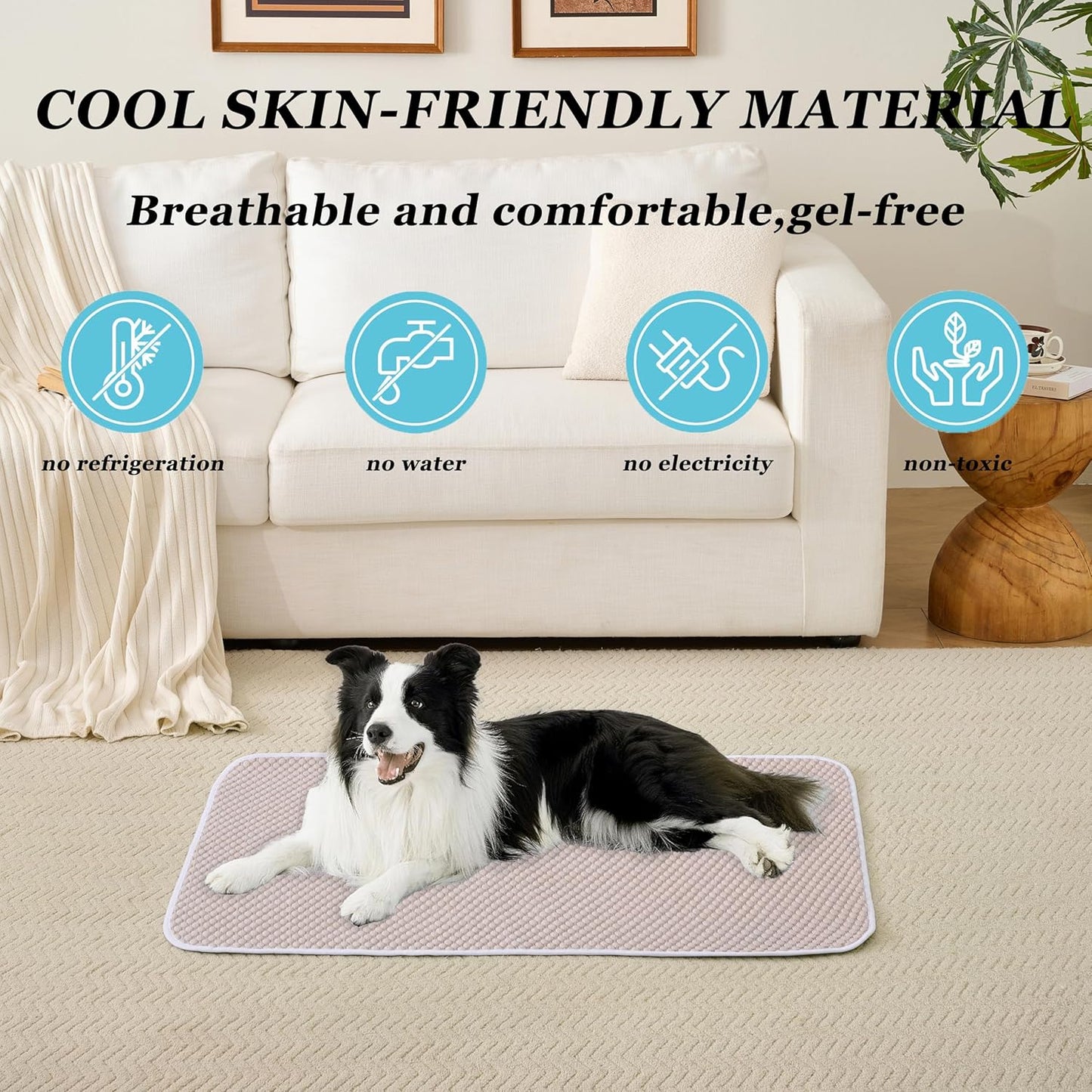 MICROCOSMOS Pet Cooling Mat & Sleeping Pad- Breathable Bubble Surface, EZ Clean. Keep Cooling for Pets, Kids and Adults in Summer.(Brown, 59" x 40")