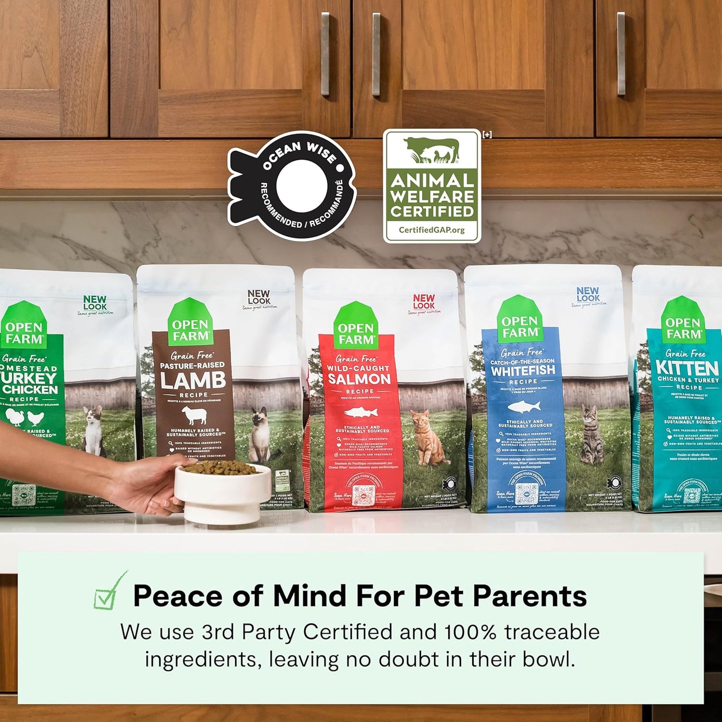 Open Farm, Grain Free Dry Cat Food, High-Protein Kibble for a Complete & Balanced Diet, Non-GMO Fruits & Vegetables, Prebiotic Fibers to Support Digestion, Pasture-Raised Lamb Recipe, 4lb Bag