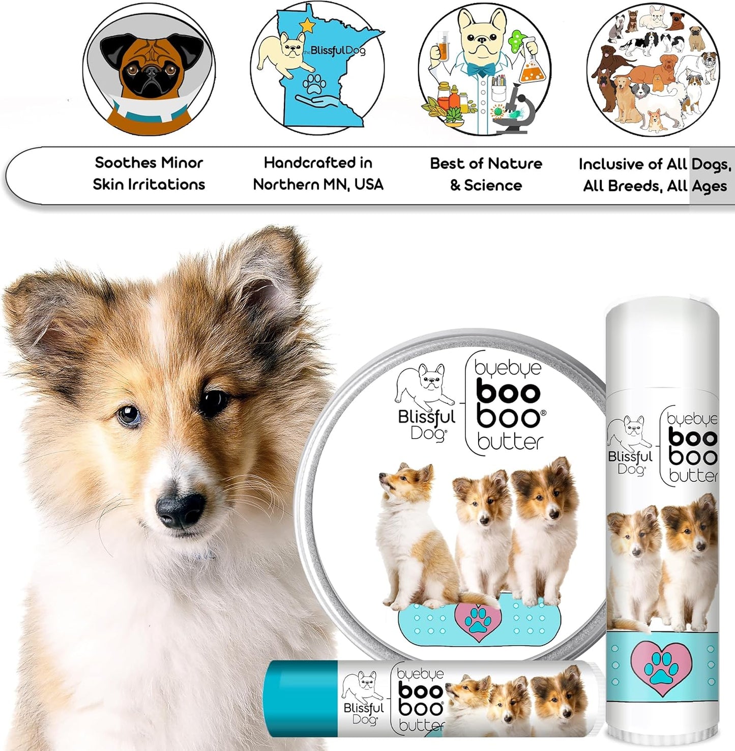 The Blissful Dog .15 oz Tube Shetland Sheepdog Booboo Butter