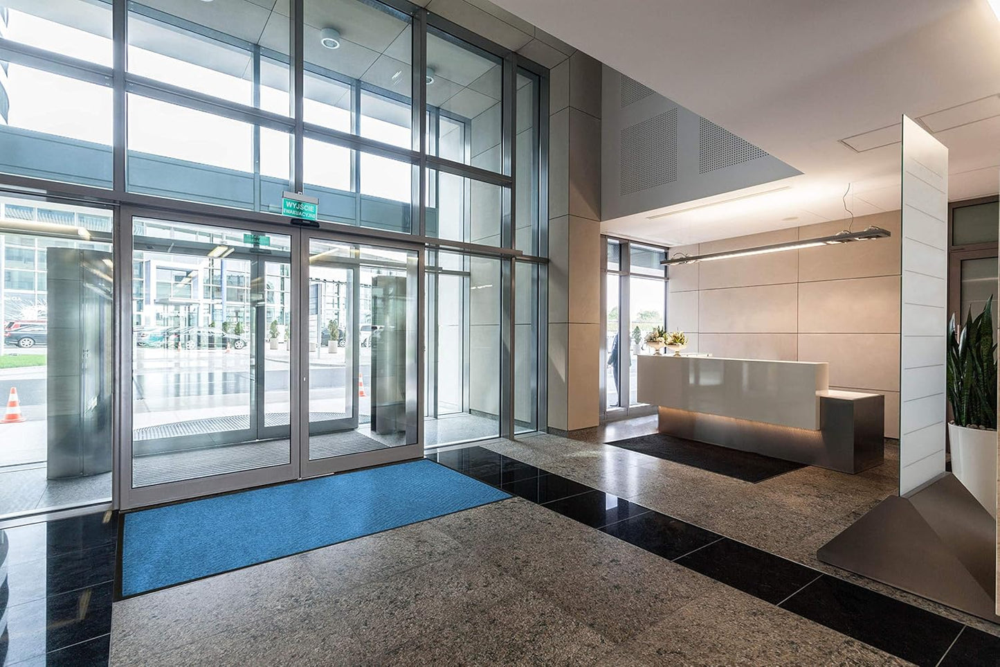 M+A Matting WaterHog Diamond | Commercial-Grade Entrance Mat with Rubber Border – Indoor/Outdoor, Quick Drying, Stain Resistant Door Mat (Charcoal, 6' x 6')