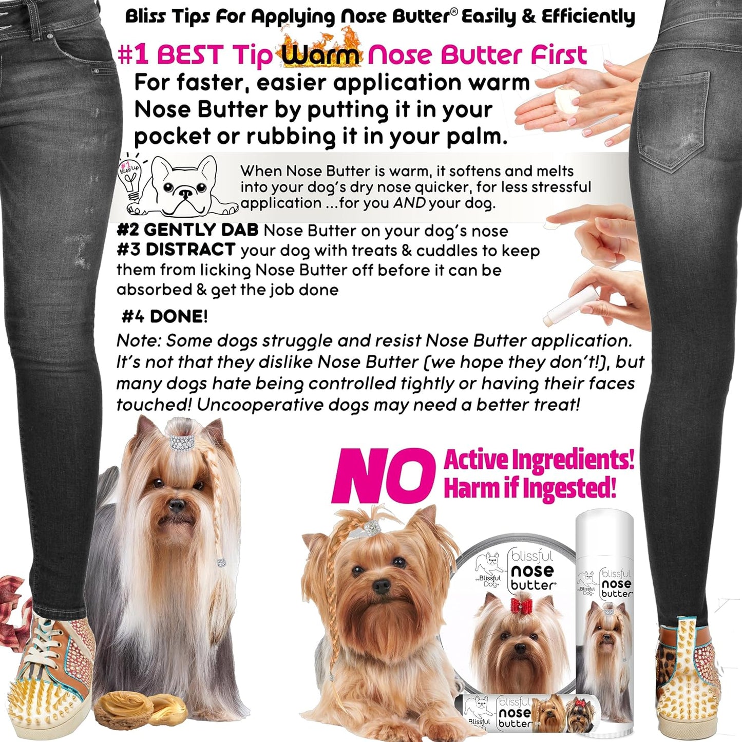 The Blissful Dog Yorkshire Terrier Unscented Nose Butter - Dog Nose Butter, 4 Ounce