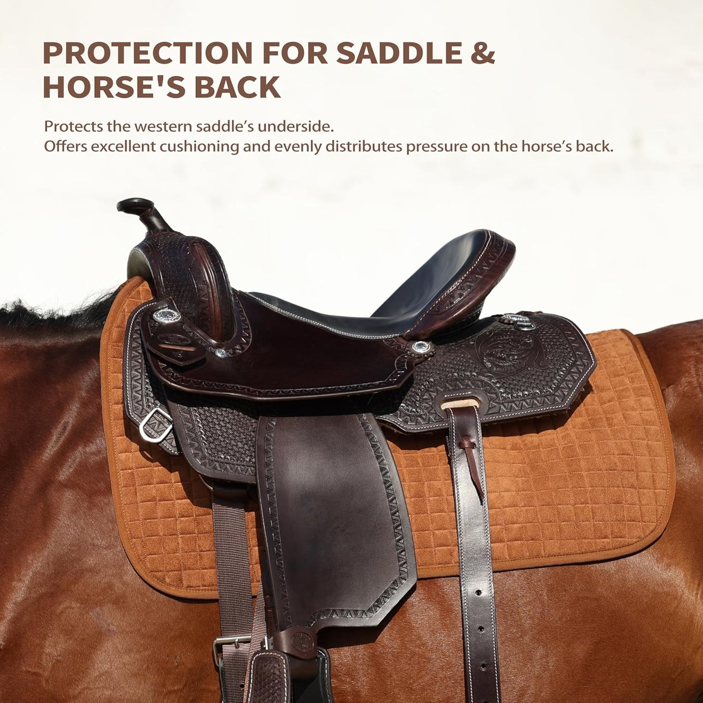 Tackmore Western Saddle Pad Breathable, Shock-Absorbing Saddle Pad