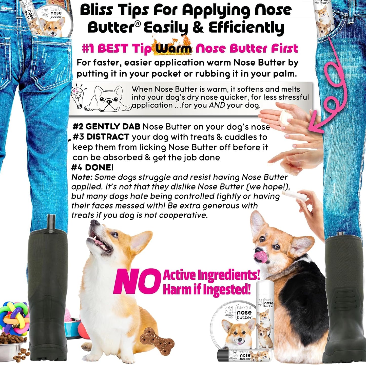 The Blissful Dog Corgi Unscented Nose Butter, 0.50-Ounce