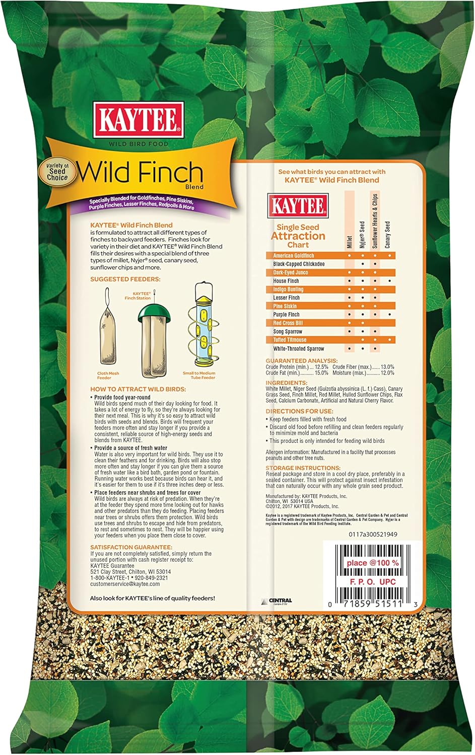 Kaytee Wild Bird Finch Food Blend, 3 lb (Pack of 2)