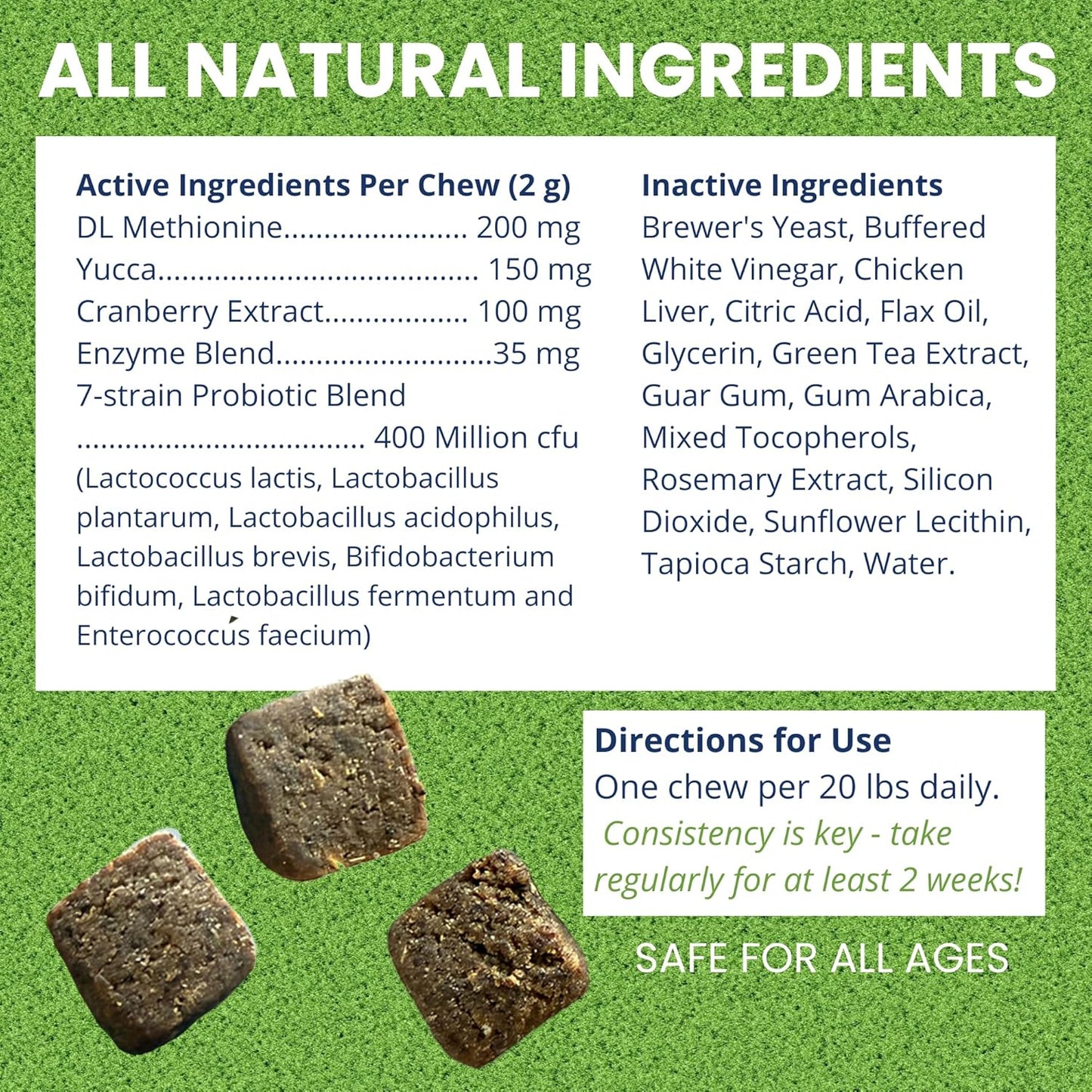 Under the Weather Nice Grass Chews for Dogs | Digestive Enzymes for Dogs | Canine Urine Neutralizer for Grass | Probiotics for Digestive Health | Vet Formulated Lawn Care Supplement | 60 Count