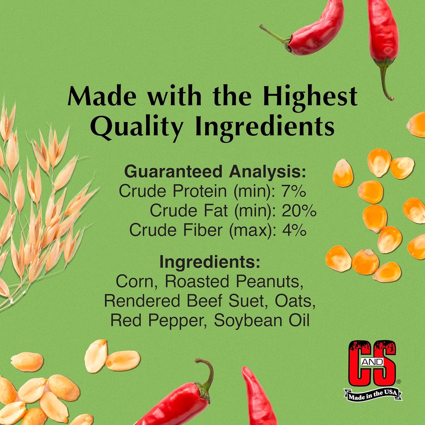 C&S Hot Pepper Delight No Melt Suet Dough 11.75 Ounces, 8 Pack