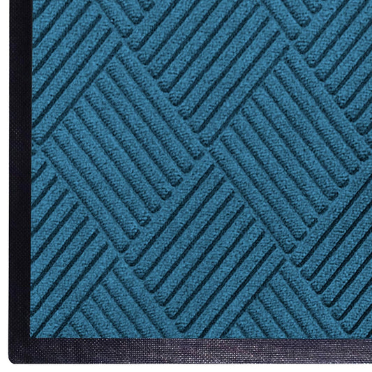 M+A Matting WaterHog Diamond | Commercial-Grade Entrance Mat with Rubber Border – Indoor/Outdoor, Quick Drying, Stain Resistant Door Mat (Blue, 4' x 8')