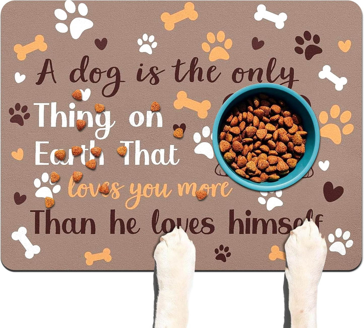 Pet Feeding Mat for Floors Waterproof Dog Mat for Food and Water Absorbent Quick Dry Non Slip mat for Cat Bowls