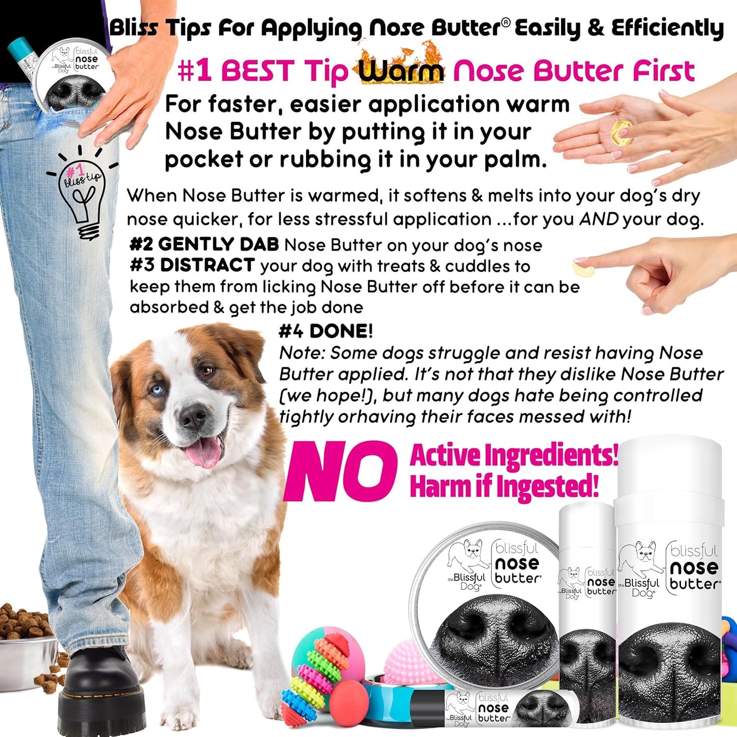 The Blissful Dog Mixed Breed Unscented Nose Butter - Dog Nose Butter, 2 Ounce