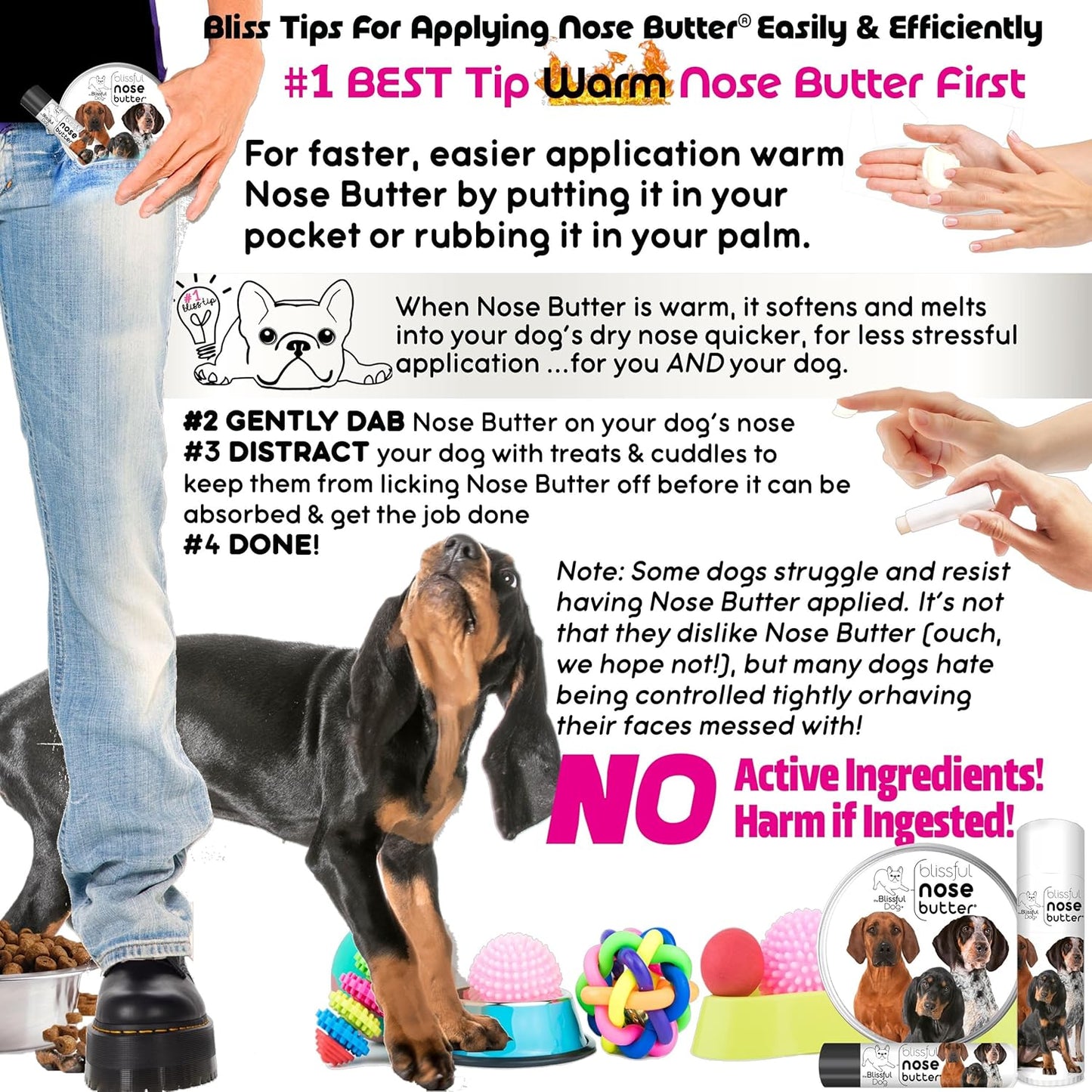 The Blissful Dog Coonhound Unscented Nose Butter, 1-Ounce