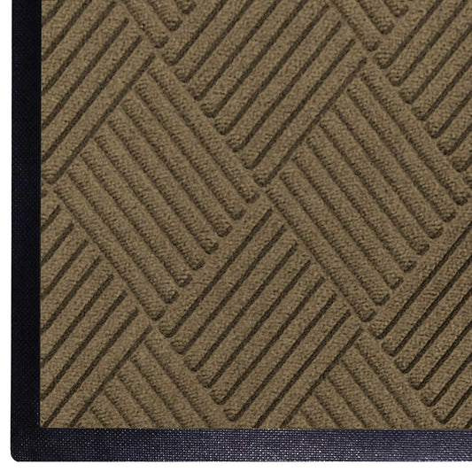 WaterHog Diamond | Commercial-Grade Entrance Mat with Rubber Border – Indoor/Outdoor, Quick Drying, Stain Resistant Door Mat (Camel, 3' x 4')