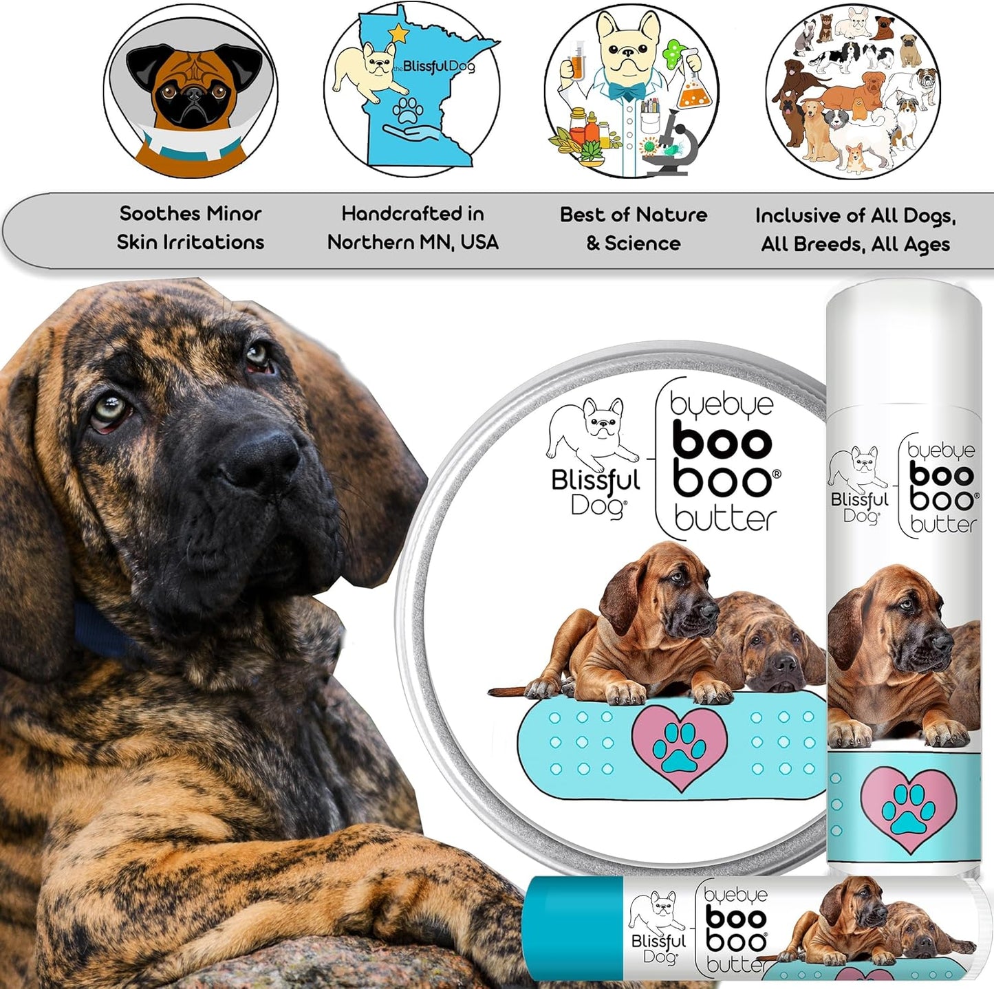 The Blissful Dog Fila Brasiliero Boo Boo Butter, 16 oz.