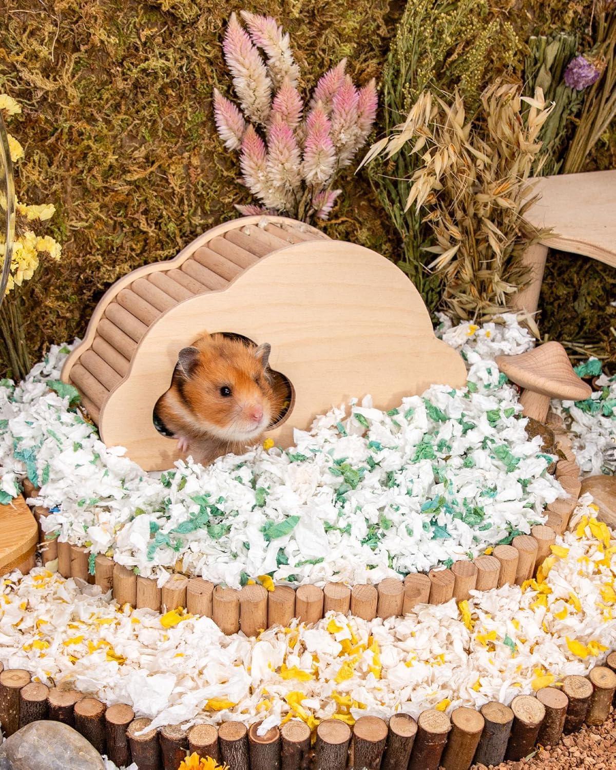 Niteangel Aspen Shaving Hamster Beddings for Syrian Dwarf Hamster Gerbil Mice Degu Rat Rabbit Bunny Guinea Pig Chinchilla Hedgehog or Other Small Pets (36L - White/Green Paper Bedding)