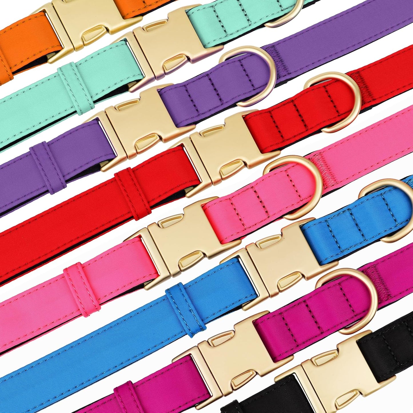 Didog Soft Padded Dog Collars for Small Dogs, Colorful and Durable Dog Collar with Quick Release Buckle, Light and Breathable for Daily Walking, Pink, S