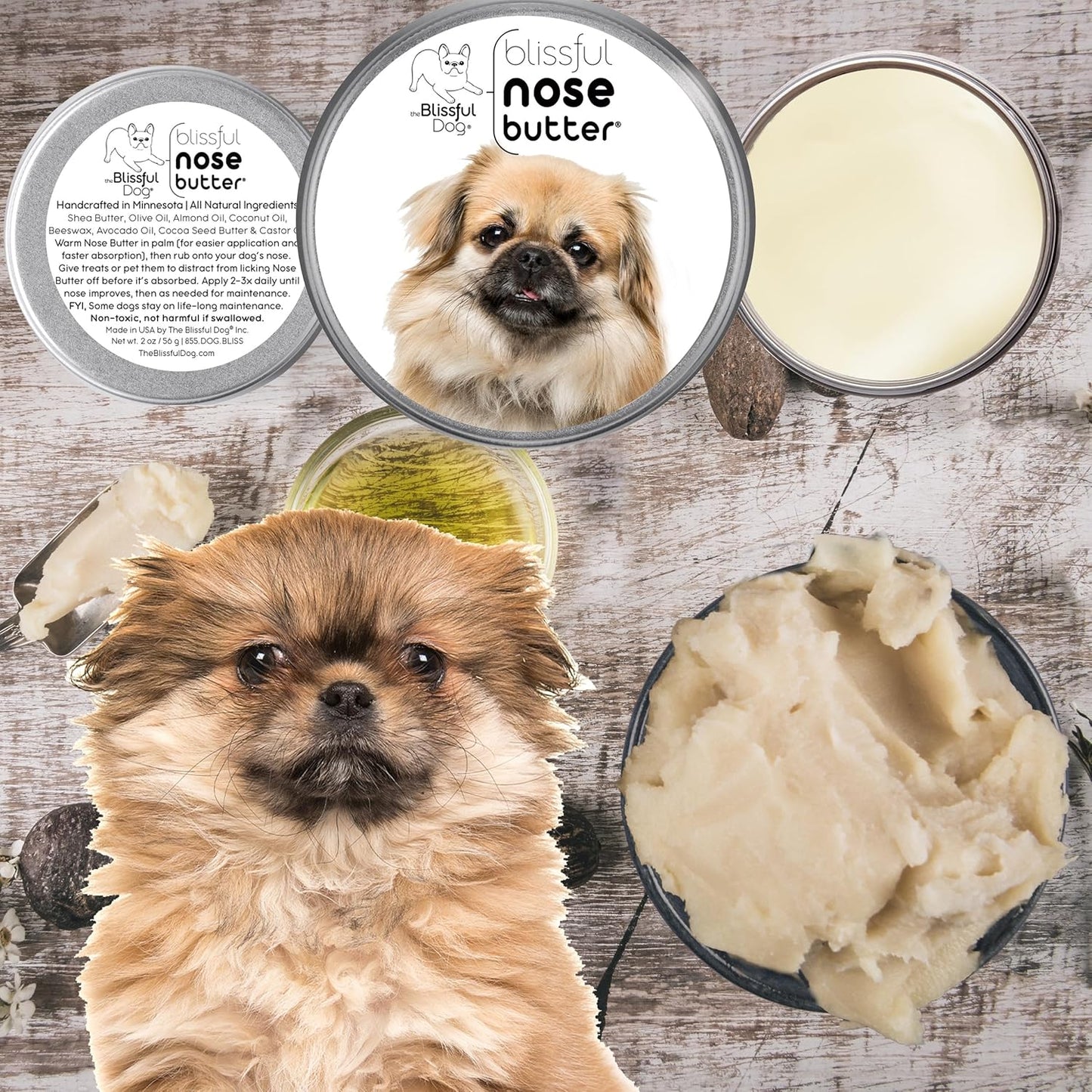 The Blissful Dog Tibetan Spaniel Unscented Nose Butter - Dog Nose Butter, 4 Ounce