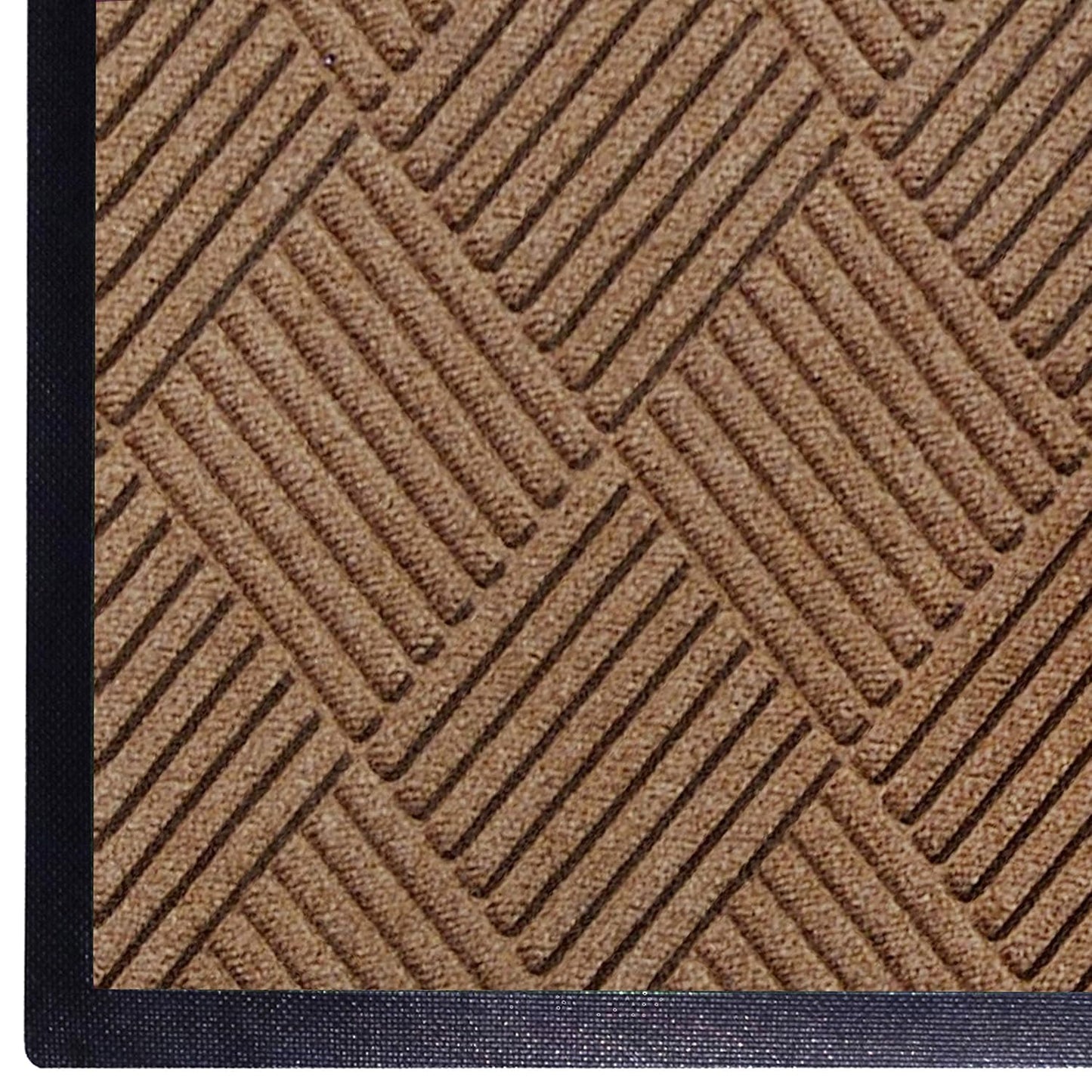 WaterHog Diamond | Commercial-Grade Entrance Mat with Rubber Border – Indoor/Outdoor, Quick Drying, Stain Resistant Door Mat (Medium Brown, 3' x 5')
