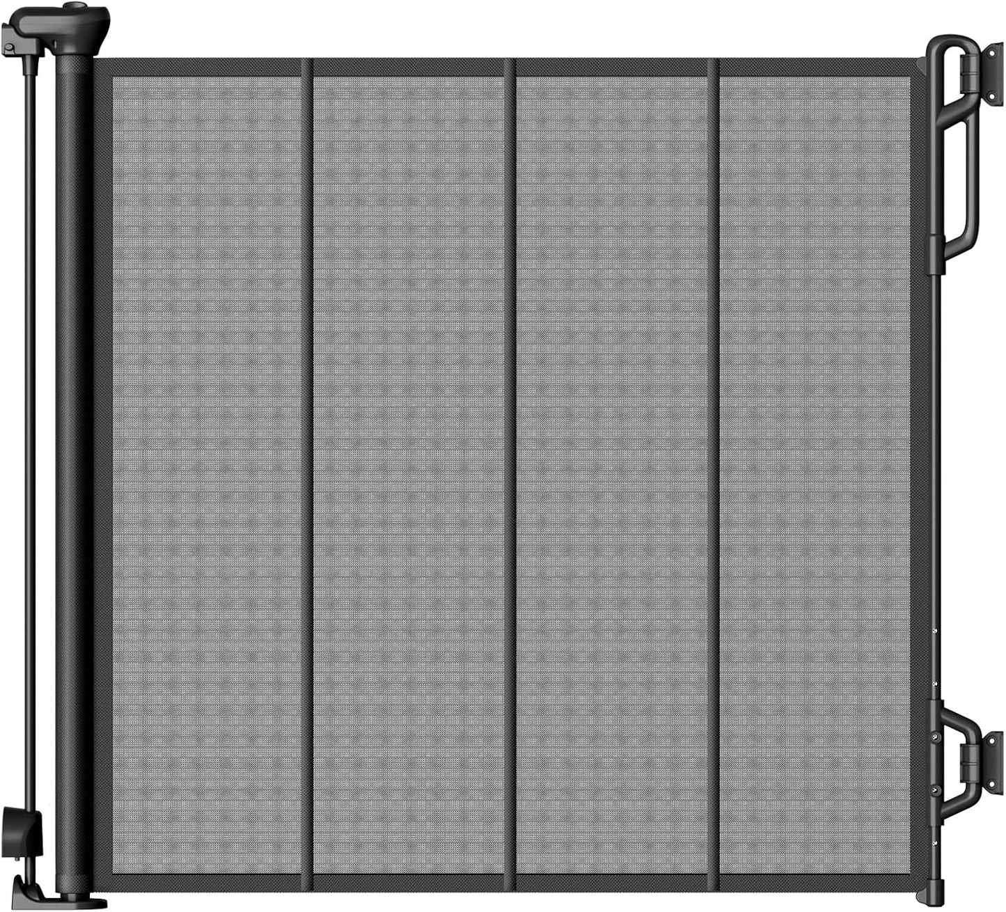 Reinforced Retractable Baby Gate or Mesh Dog Gate,Easy to Use for Stairs, Doorways, Hallways, Indoor, Outdoor, Wide Pet Gate 33.5" Tall, Extends to 55" Wide,Black
