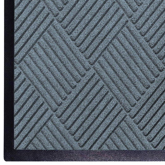 M+A Matting WaterHog Diamond | Commercial-Grade Entrance Mat with Rubber Border – Indoor/Outdoor, Quick Drying, Stain Resistant Door Mat (Bluestone, 6' x 6')